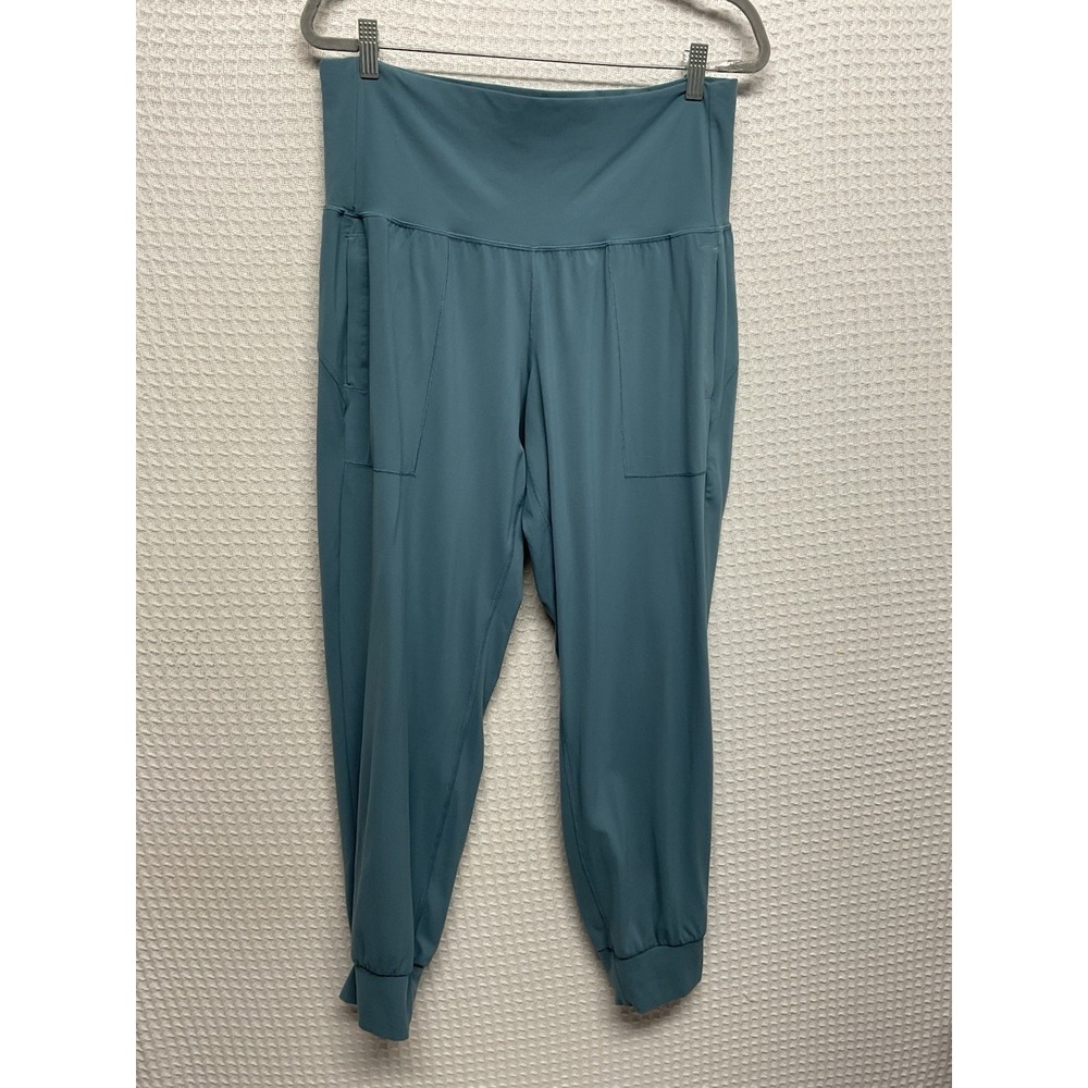 Athleta Salutation Jogger Pants Womens 1X Teal High Rise Powervita Yoga WornOnce
